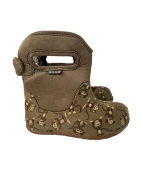 BOGS Baby Bogs Waterproof Monkey Print Brown Boots Infant 7 Rain Snow Unisex Kid